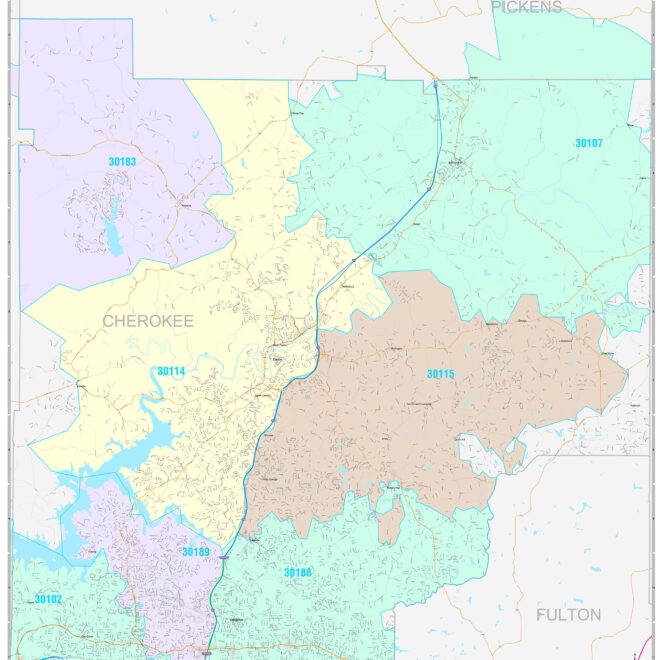 Map Of Cherokee County Georgia