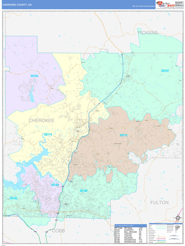 Map Of Cherokee County Georgia