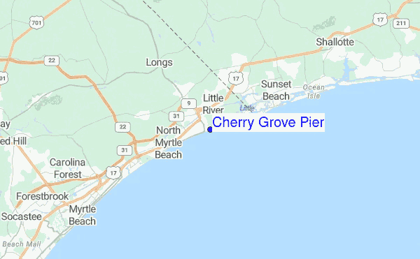 Map detailing the best spots in Cherry Grove