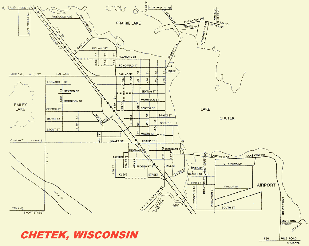 Chetek City Map - Chetek Wisconsin