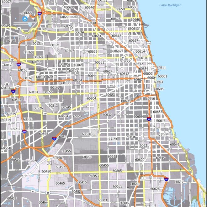 Map Of Chicago By Zip Code