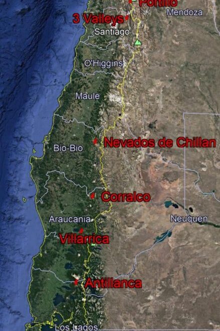 Map Of Chile Ski Resorts