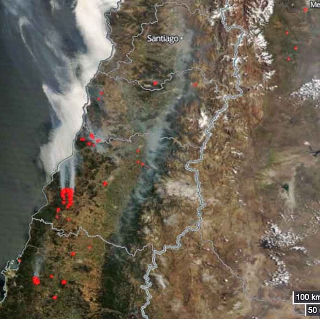 Map Of Chile Wildfires