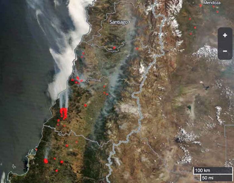 Map Of Chile Wildfires