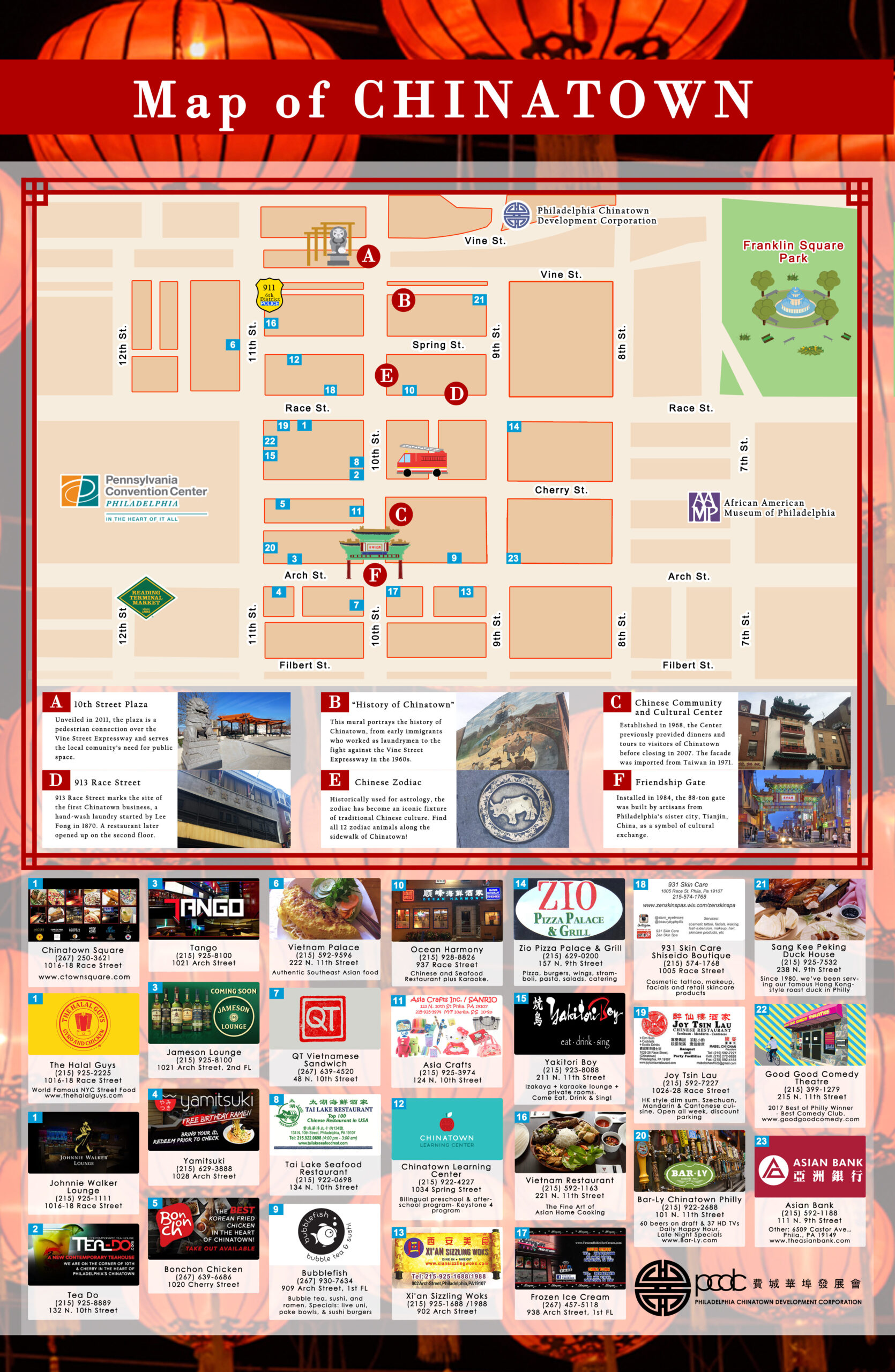 Philadelphia Chinatown Map by PCDC