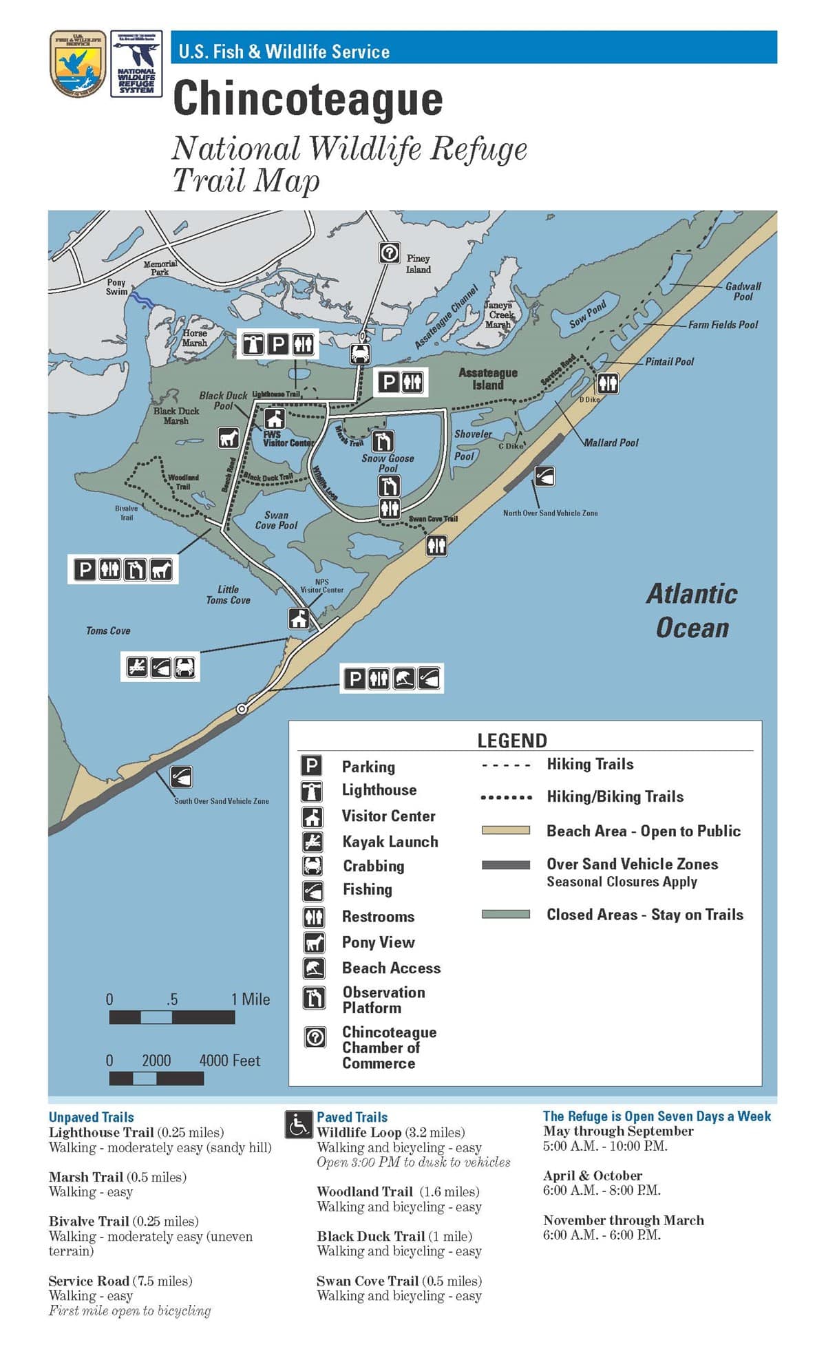 Chincoteague Refuge Trail Map
