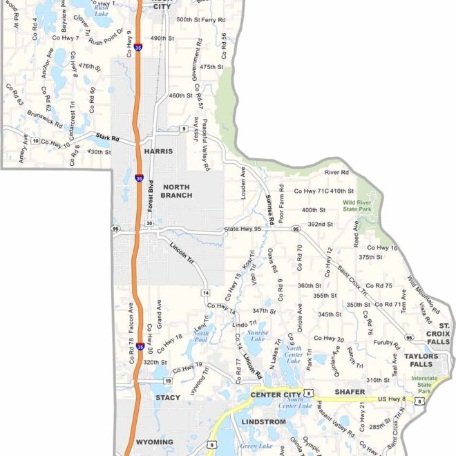 Map Of Chisago County Mn