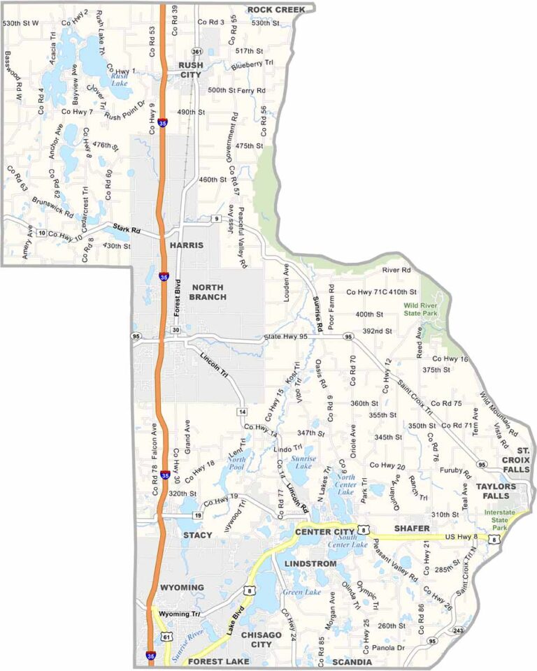 Map Of Chisago County Mn