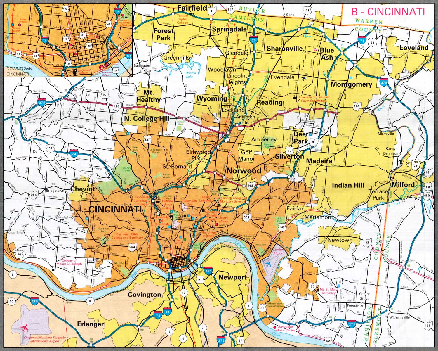Cincinnati Ohio City Map - mappery
