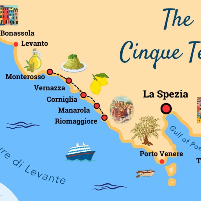 Map Of Cinque Terre And Portofino