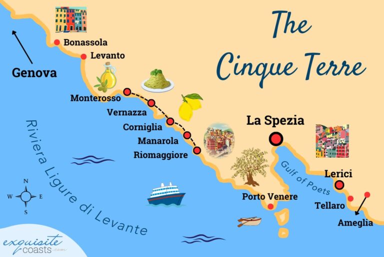 Map Of Cinque Terre And Portofino