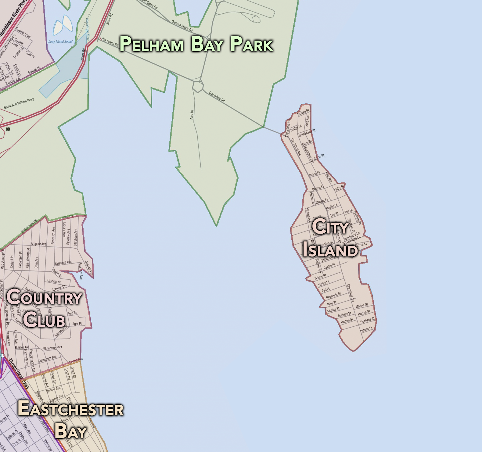 City Island Neighborhood Map
