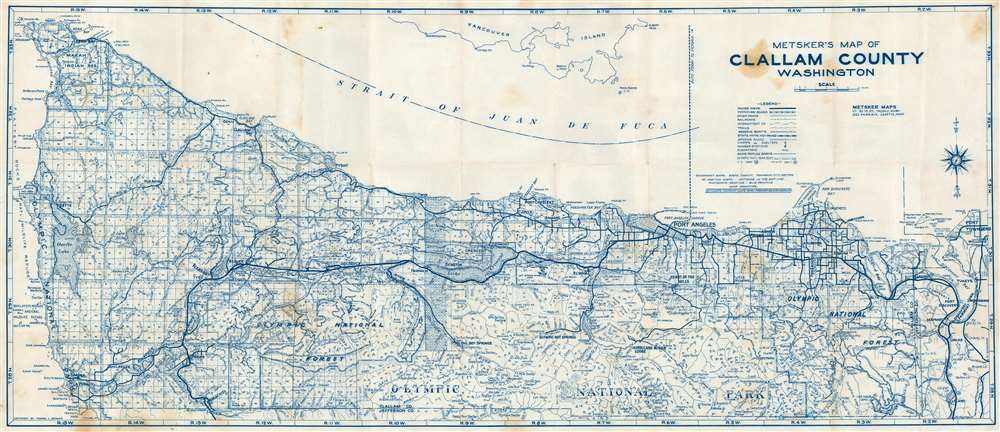 Metsker's Antique Map of Clallam County