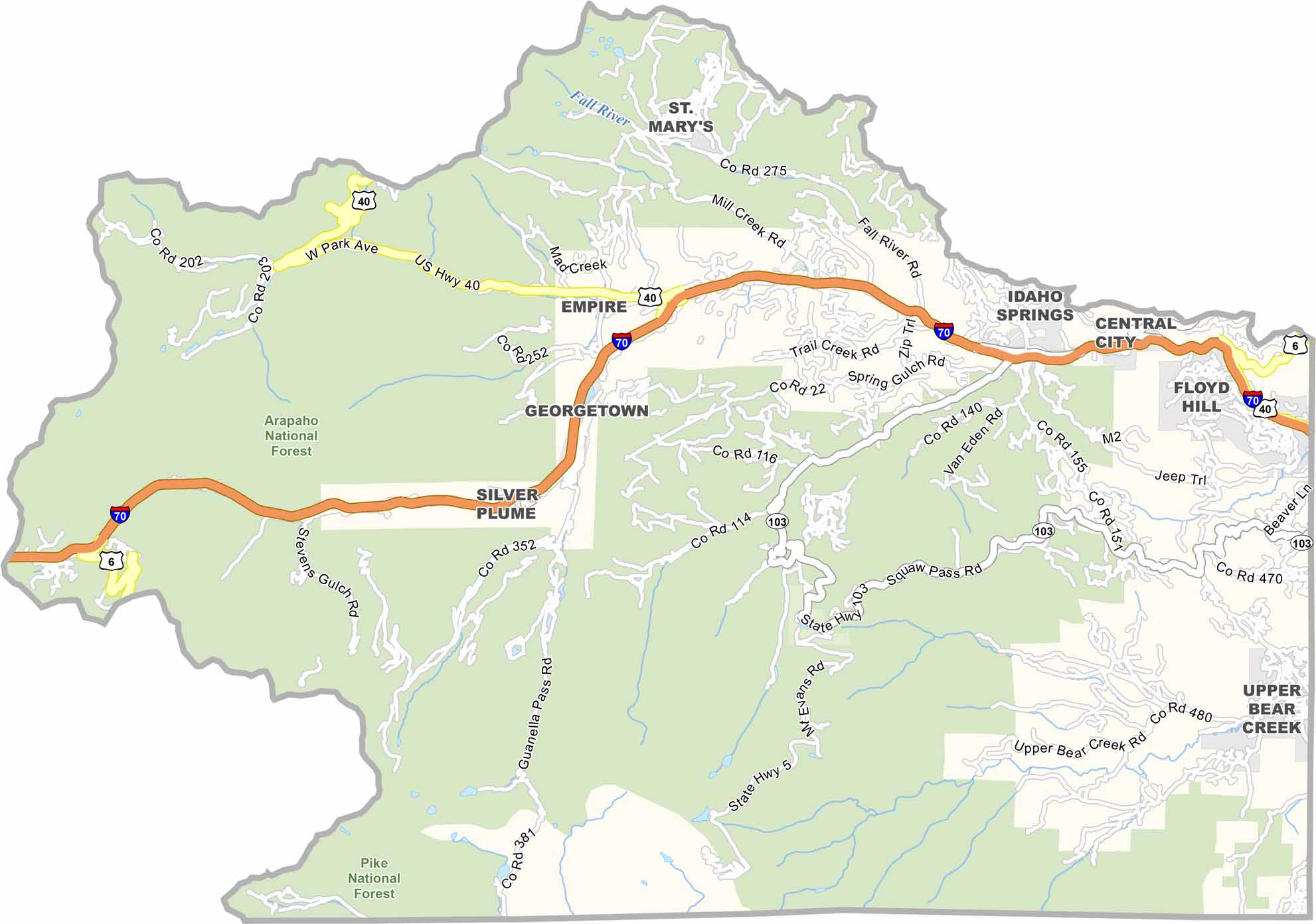 US County Maps: Clear Creek County