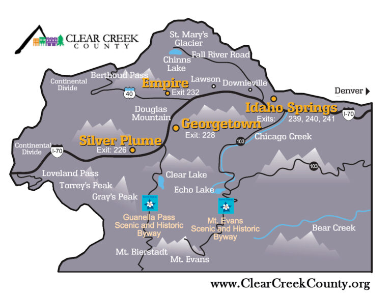 Map Of Clear Creek County Colorado