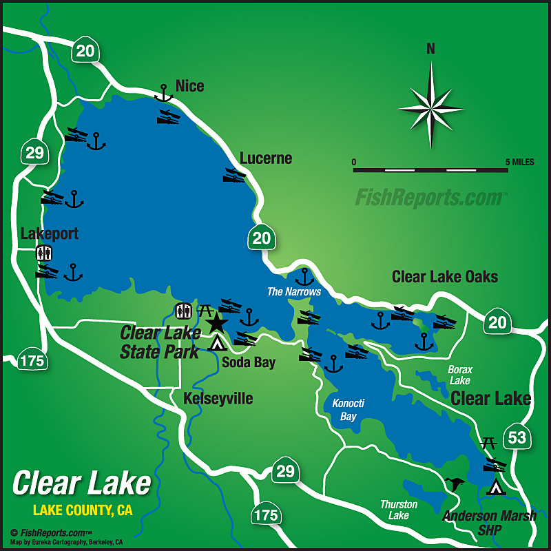 Clear Lake Northern California Map
