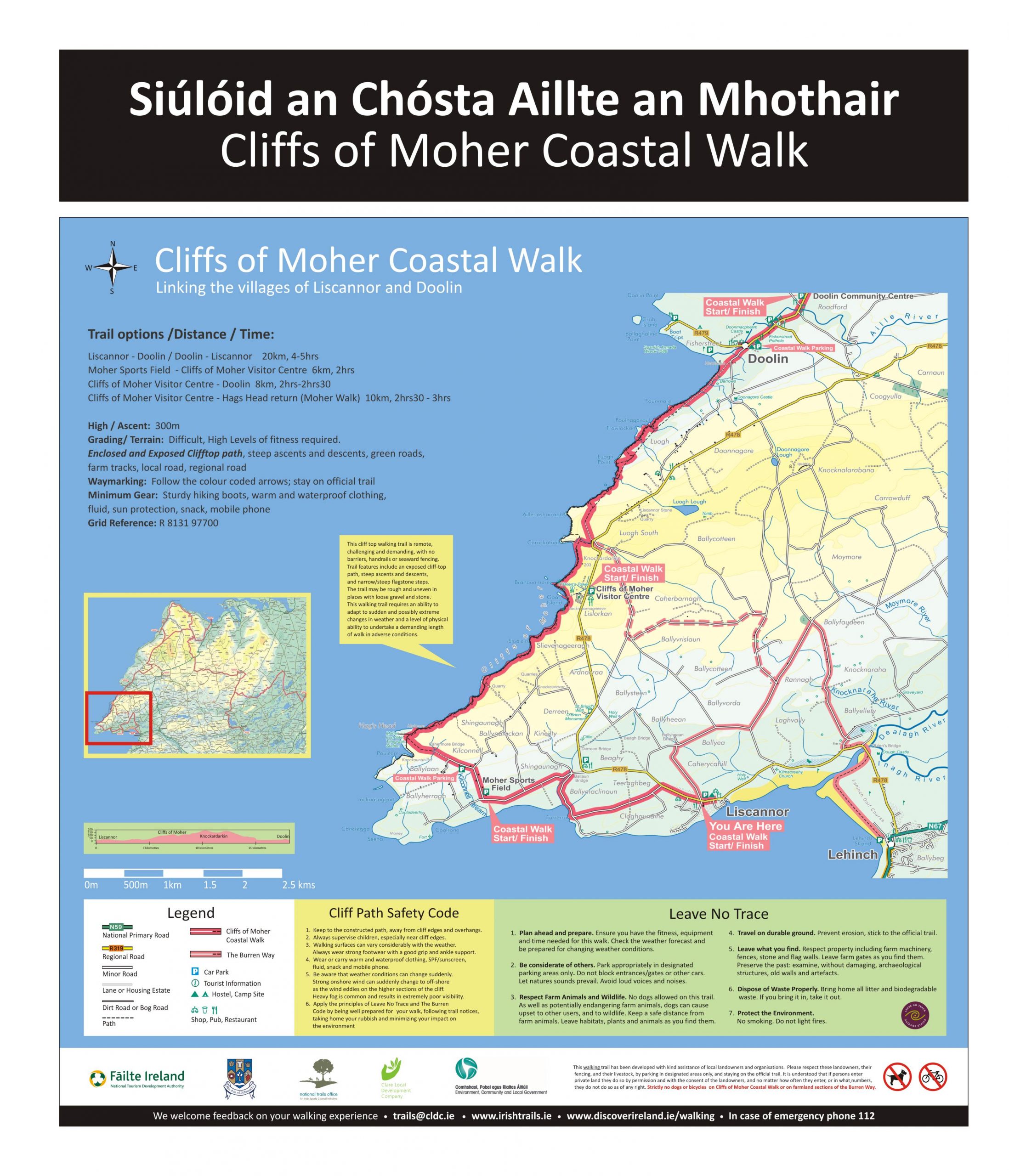 Cliffs of Moher walking map - Visit the Burren