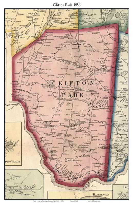 Clifton Park 1856 Map