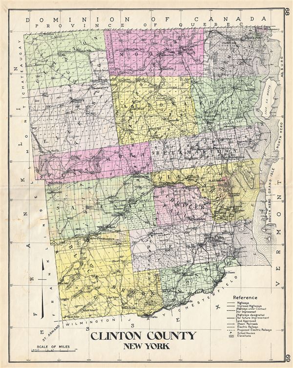 Antique Map of Clinton County, New York
