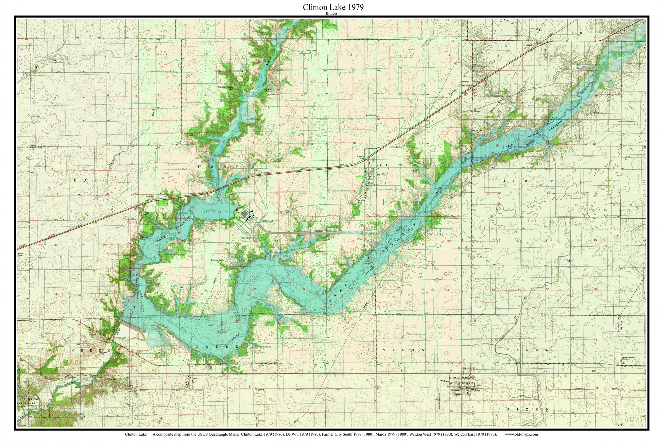 Clinton Lake 1979 USGS Topographic Map