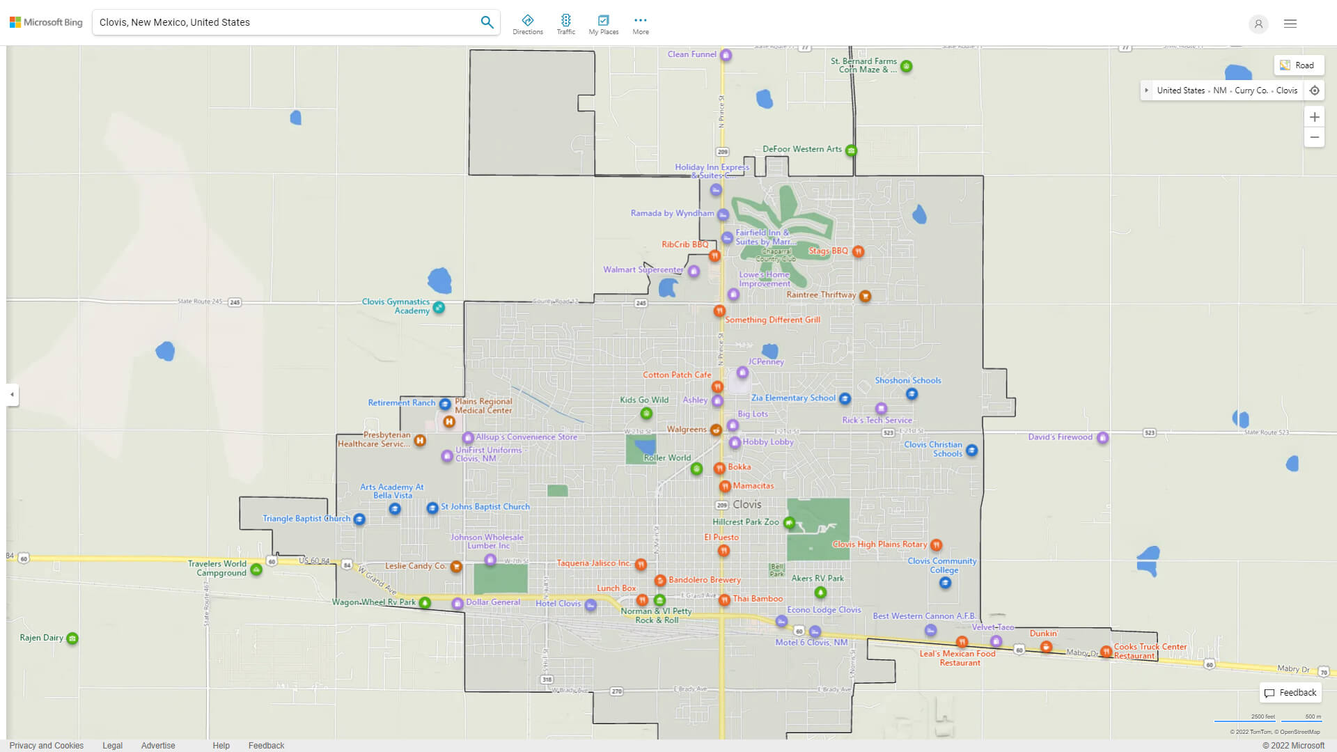 Detailed Map of Clovis, New Mexico