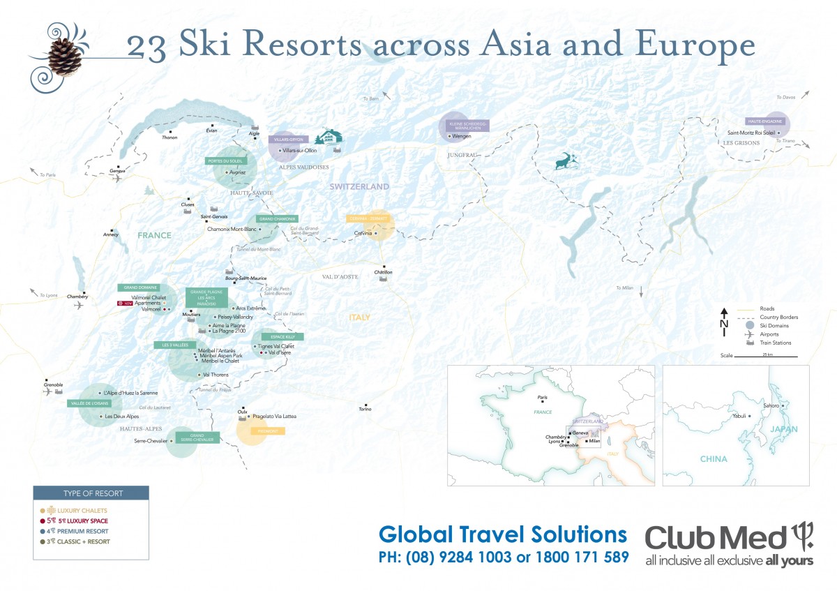 Map of Club Med Ski - Global Travel Solutions