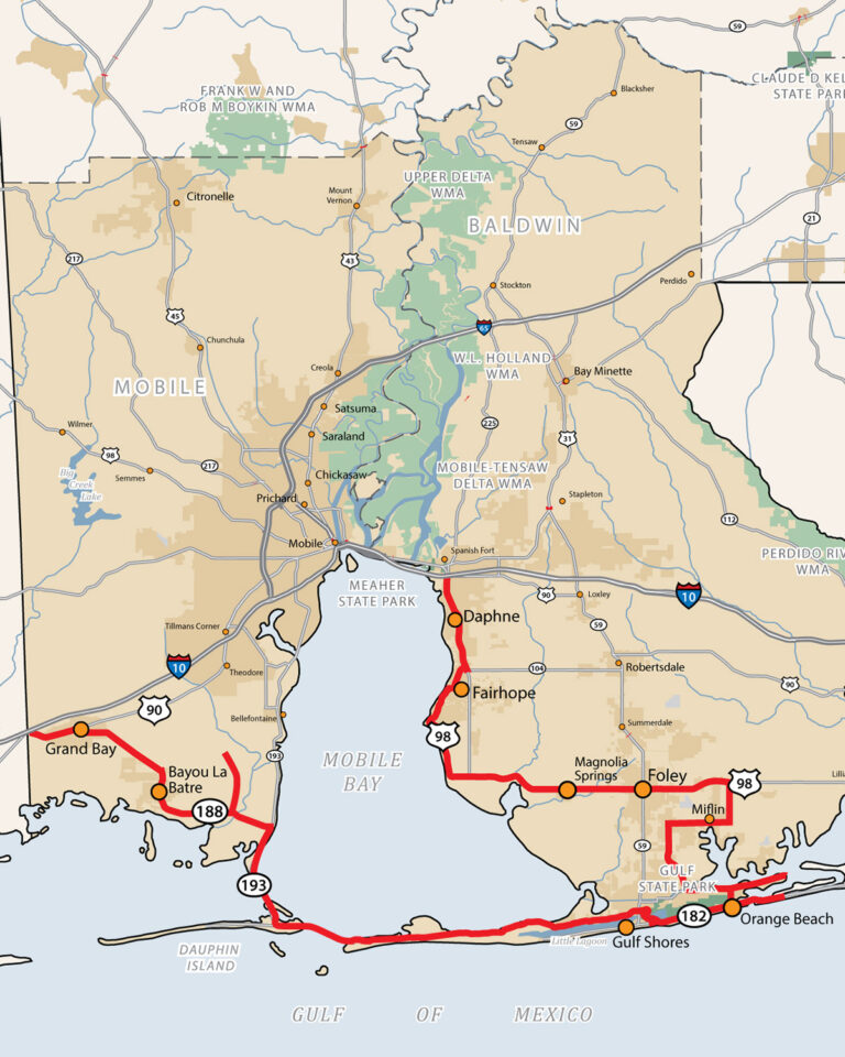 Map Of Coastal Alabama