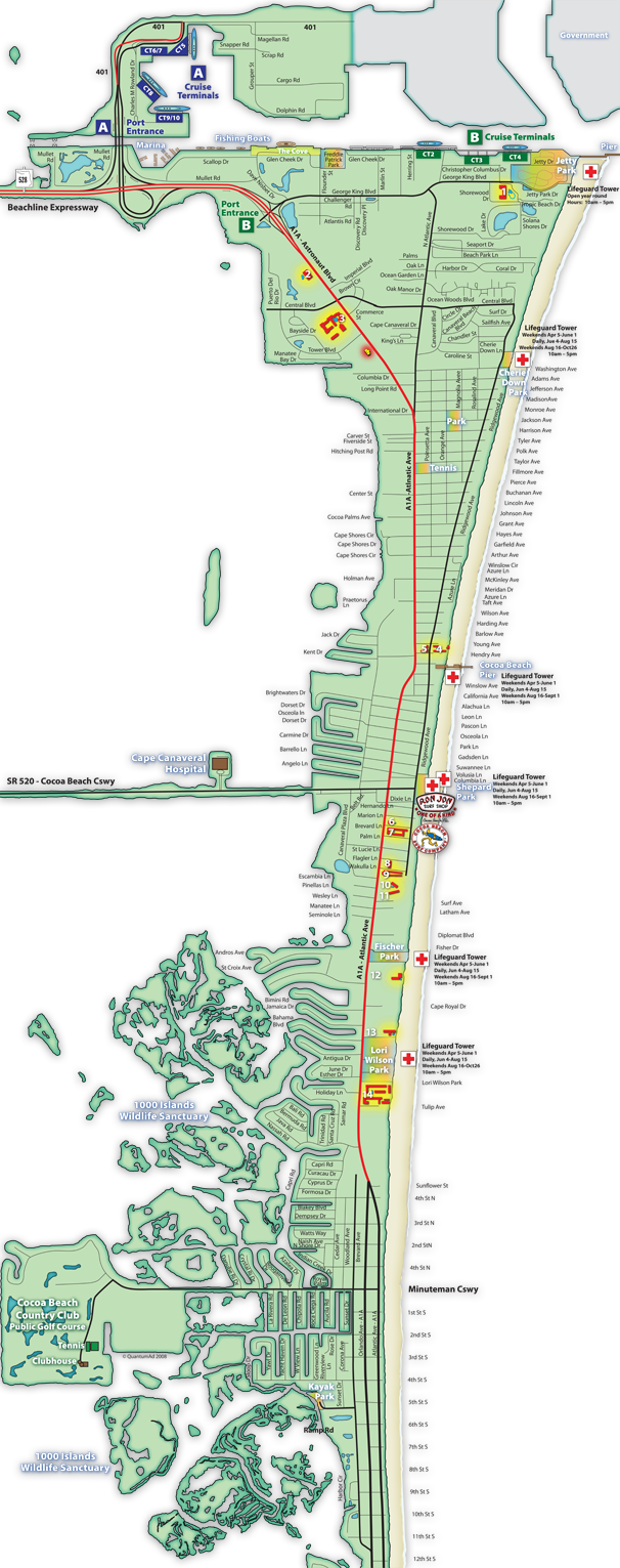 Cocoa Beach Tourist Map - Cocoa Beach