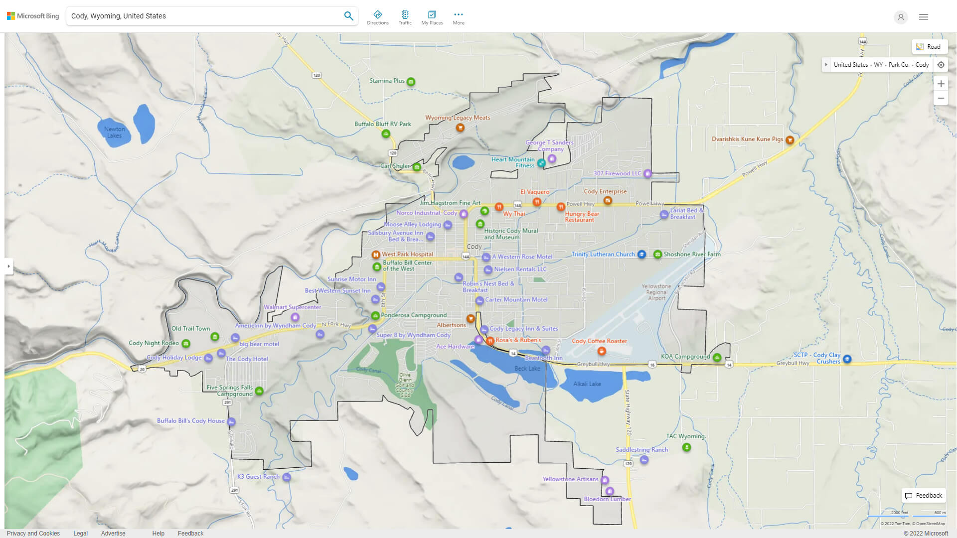 Cody, Wyoming Map