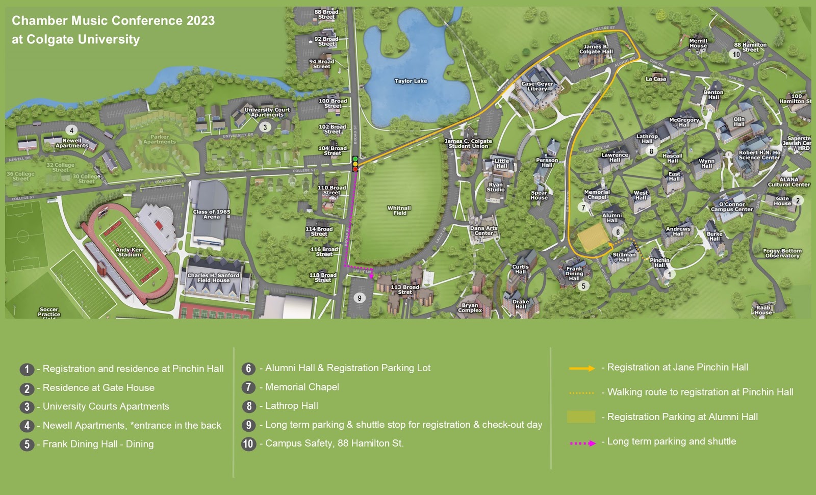 Colgate Arrival Map 2023