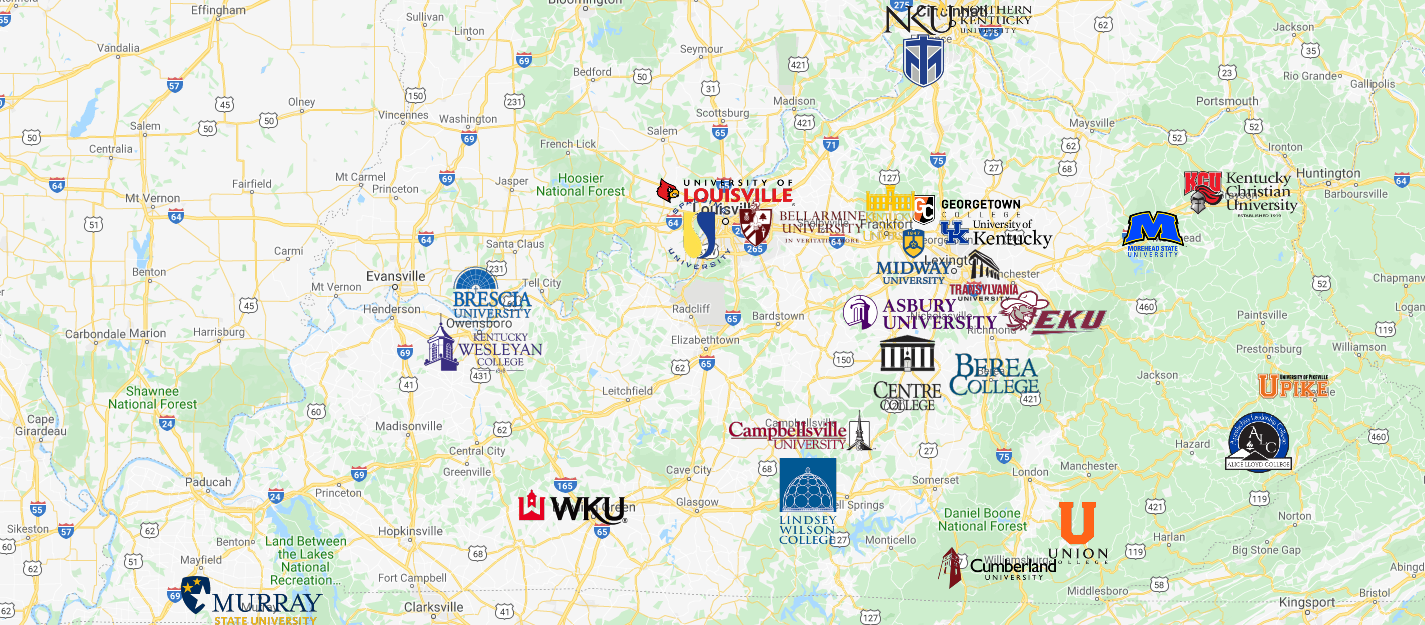 Colleges in Kentucky Map