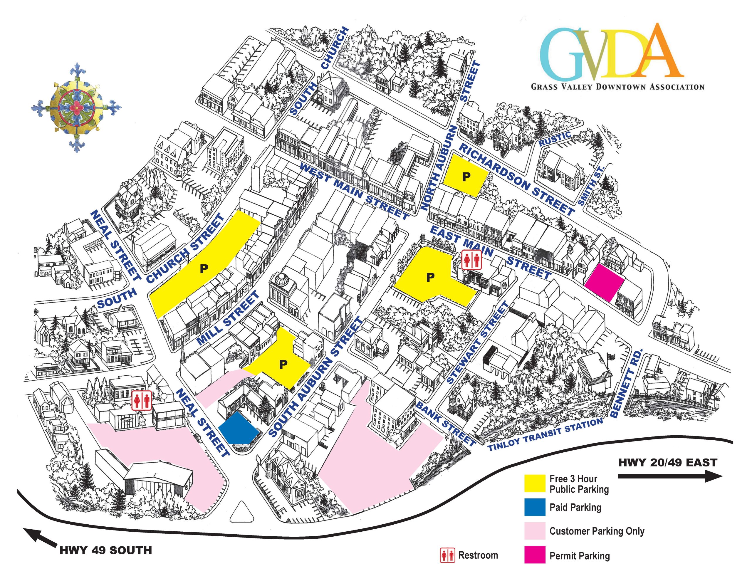 Map of Downtown Grass Valley