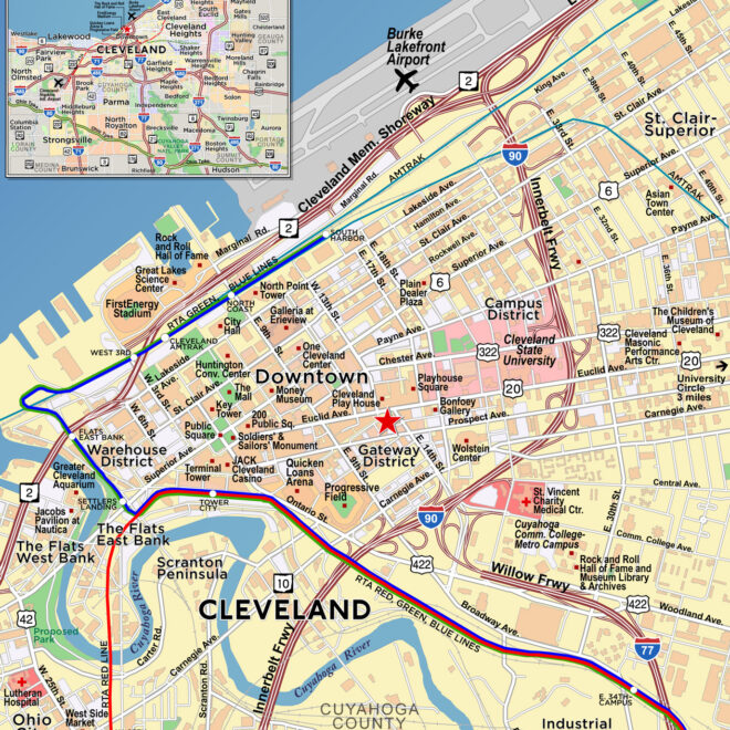Map Of Cleveland Downtown