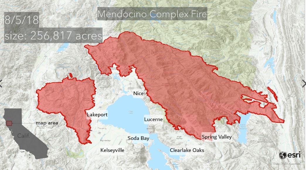Clear Lake Fire Map