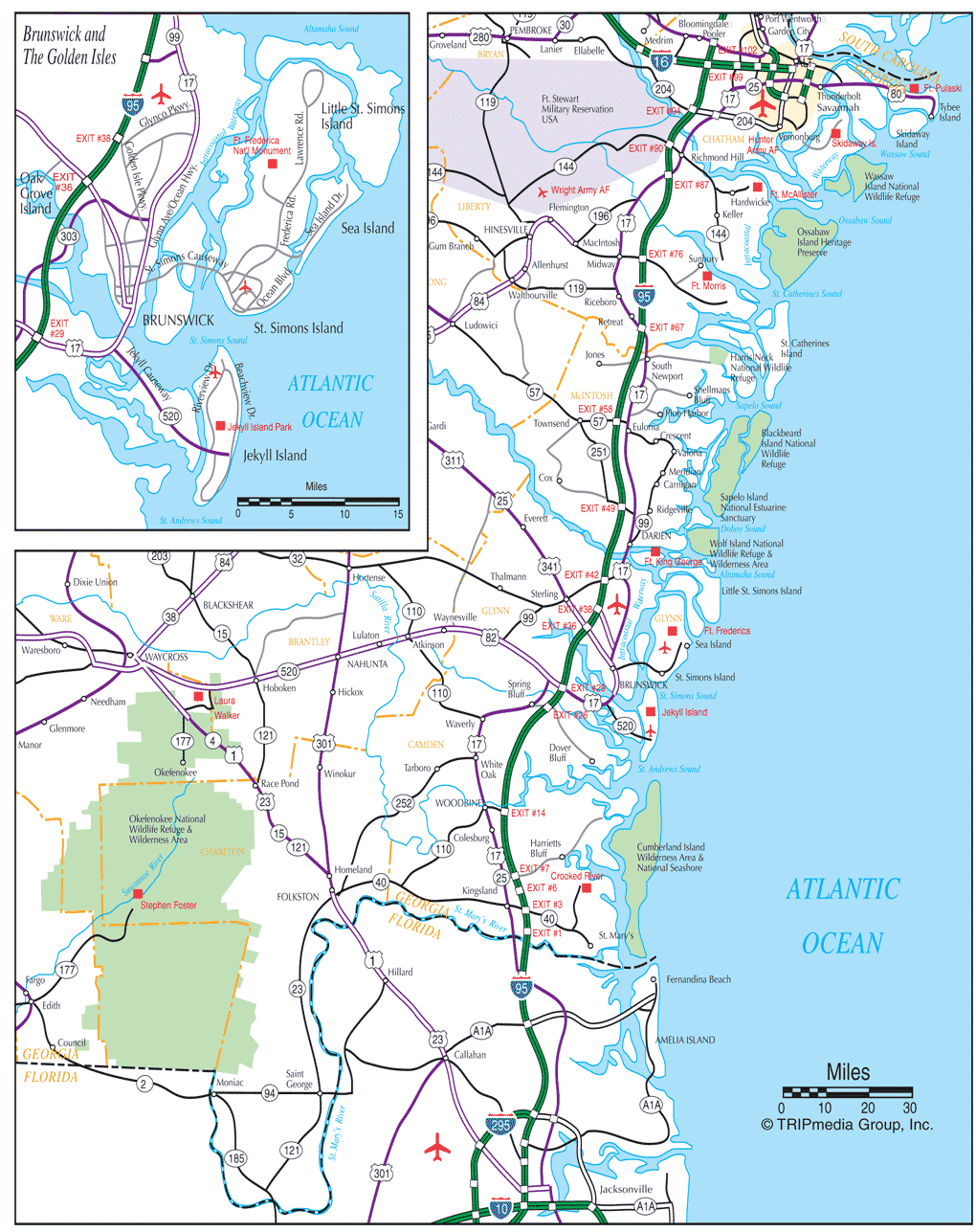 South Carolina Georgia Coast Map