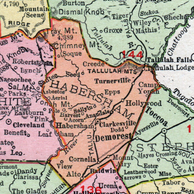 Map Of Habersham County Ga