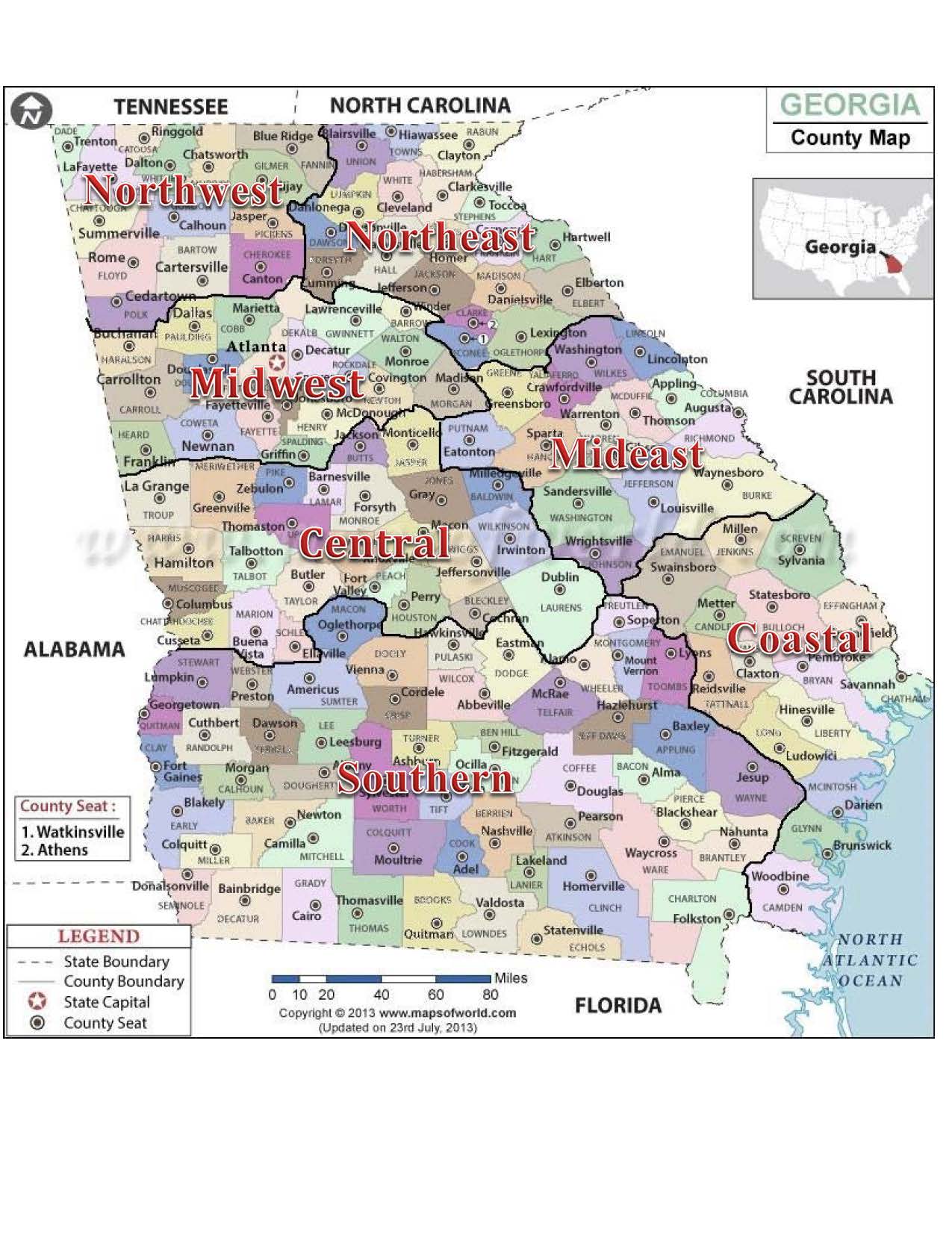 GCCA Regional Map – Georgia College Counseling Association