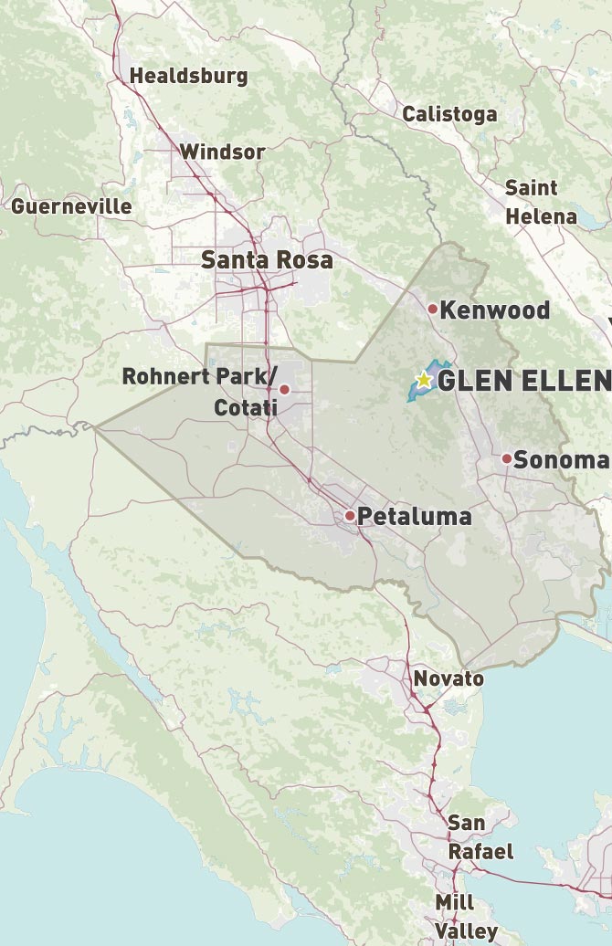 Map of Glen Ellen