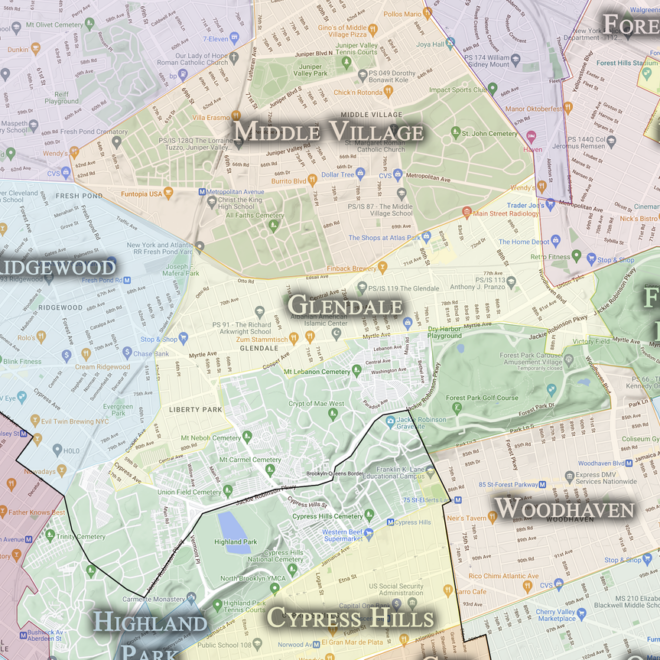 Map Of Glendale Queens