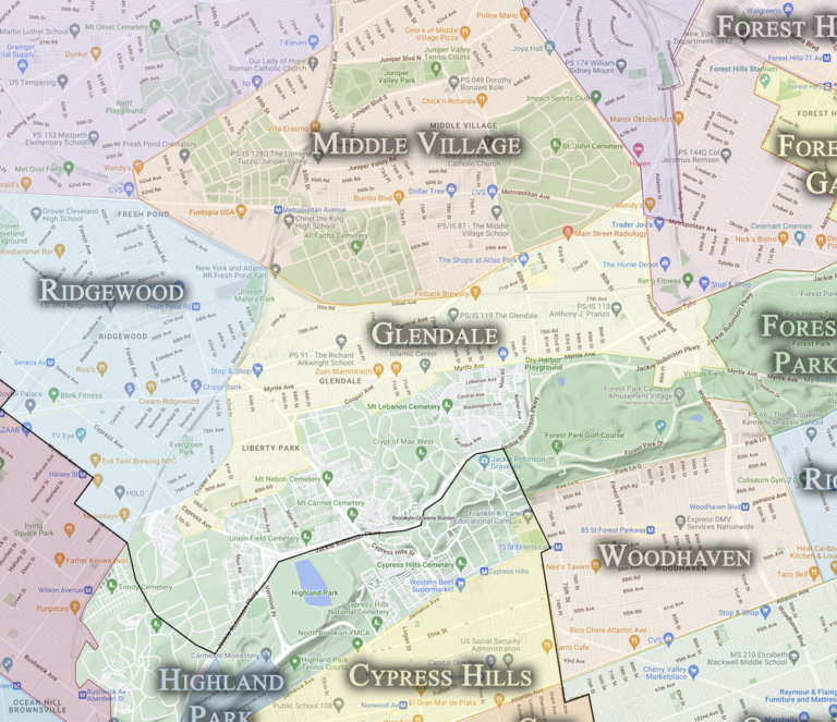 Map Of Glendale Queens