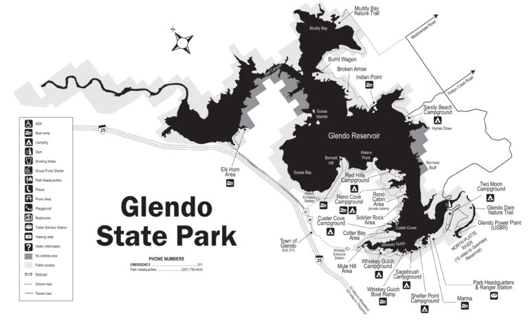 Map Of Glendo Lake Wy