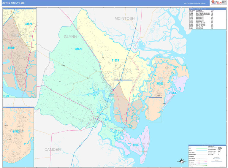 Map Of Glynn County Ga