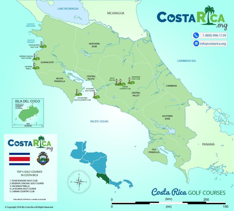 Map Of Golf Courses In Costa Rica