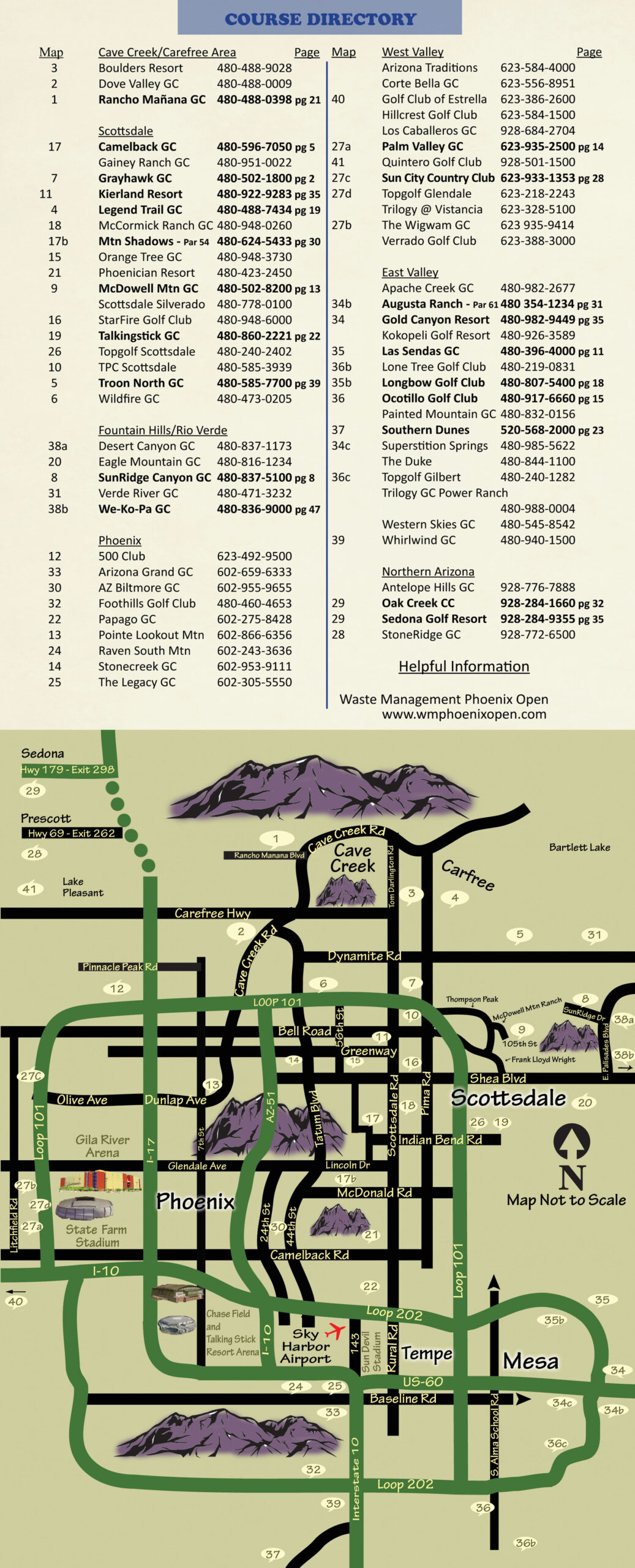 AZ Golf Course Location Map - Arizonas Golf