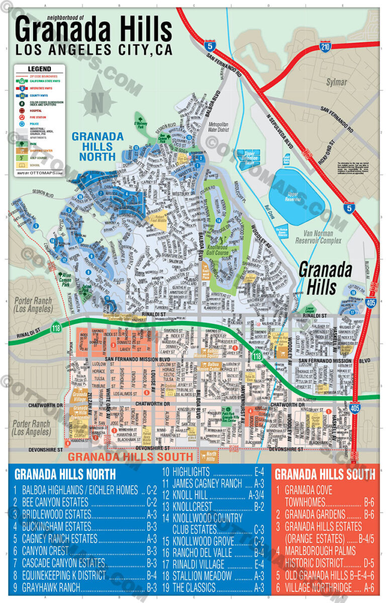 Map Of Granada Hills