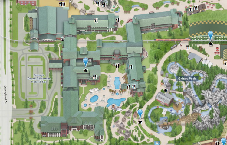 Map of Grand Californian Hotel