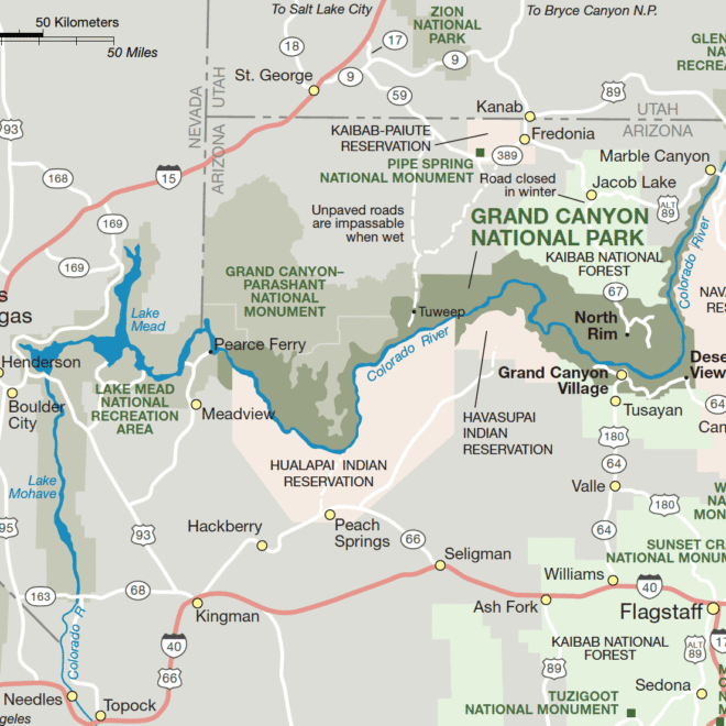 Map Of Grand Canyon Rapids