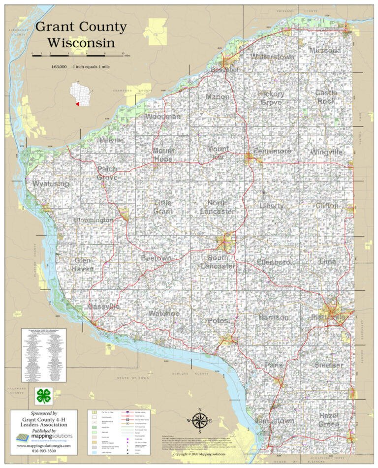 Map Of Grant County Wisconsin