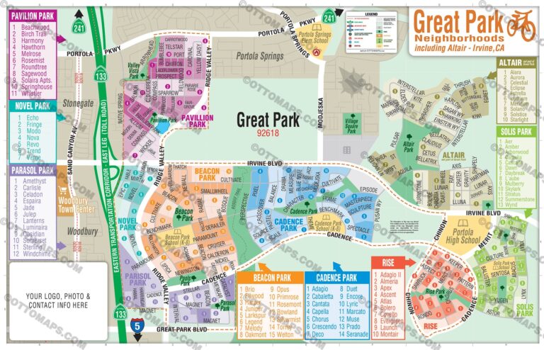 Map Of Great Park Irvine Ca