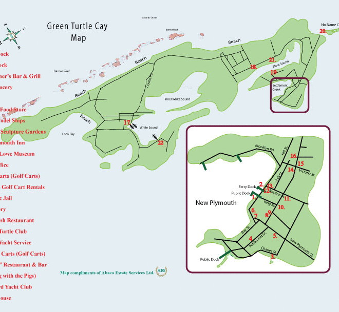 Map Of Green Turtle Cay Bahamas